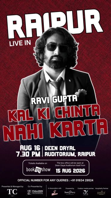 Live show poster featuring Ravi Gupta in Raipur.