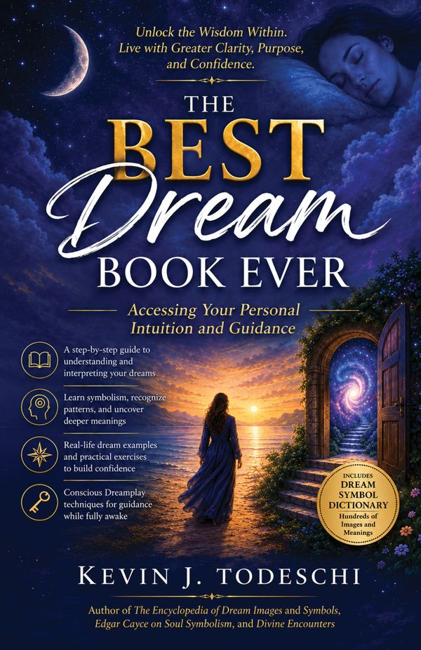 Cover of a dream interpretation book by Kevin J. Todeschi with mystical imagery.