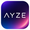 Logo of AYZE with a futuristic gradient background.