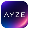 Logo of AYZE with a futuristic gradient background.