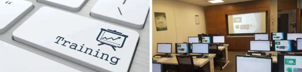 Keyboard key labeled 'Training' with a presentation icon.
