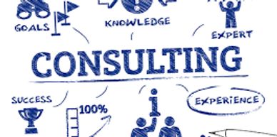Illustration highlighting key concepts of consulting like goals, knowledge, and experience.