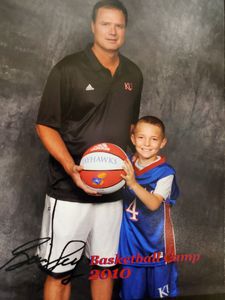 Landon Daniel with Bill Self at the Bill Self Kansas University Basketball camp.