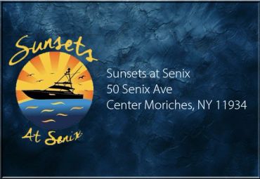Logo and address of Sunsets at Senix.