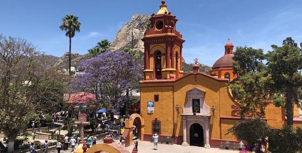 Colonial church in Bernal, Mexico. Mexican luxury travel to unique colonial cities and towns