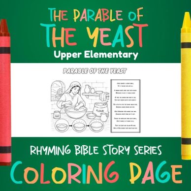 Coloring page of the Parable of the Yeast for upper elementary children.