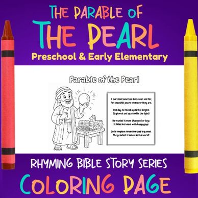 Coloring page of The Parable of the Pearl for preschool.