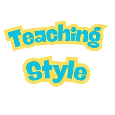 Colorful text saying 'Teaching Style' with a yellow background.