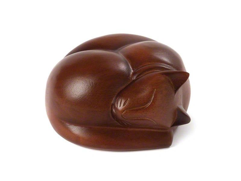 Timber Sleeping Cat Urn