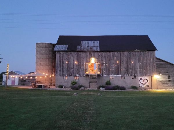 Michigan lavender farm outdoor wedding venue with barn in Sanilac County with campground