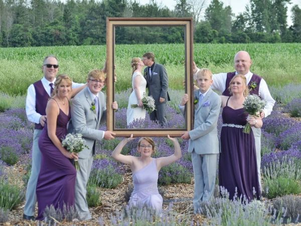 Rustic barn wedding venue and lavender field ceremony site at Lavender Shores Farm in Michigan