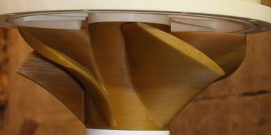 3-D printed Ultem printed by Stratasys Kaplan Hydro Turbine