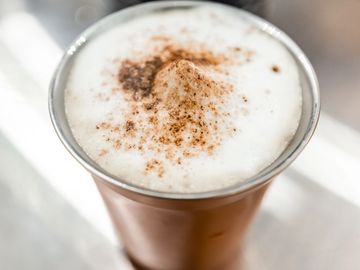 Froth with granulated sugar and cinnamon.  