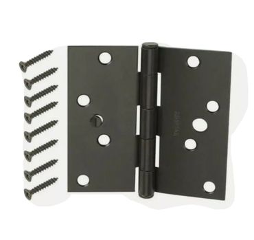 4 In. Oil-Rubbed Bronze Square Corner Security Door Hinges Value Pack (3-Pack)