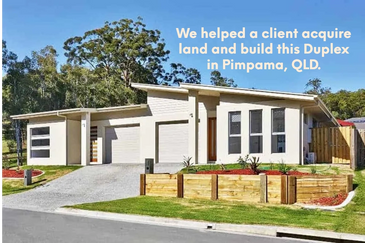 We helped a client buy land and build this duplex in Pimpama, QLD. commercial property buyers agent