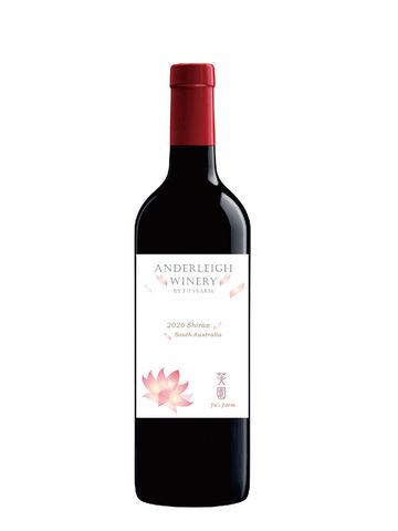Bottle of Anderleigh Winery 2020 Shiraz wine from South Australia.