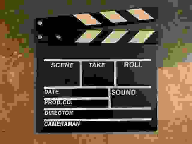 Director’s clapboard. Andrew Diaz, Film Actor sees a digital clapboard every day he works on a set. 