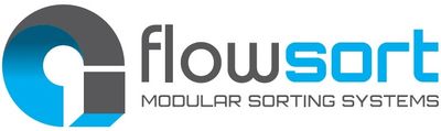 Flowsort logo with modular sorting systems tagline.