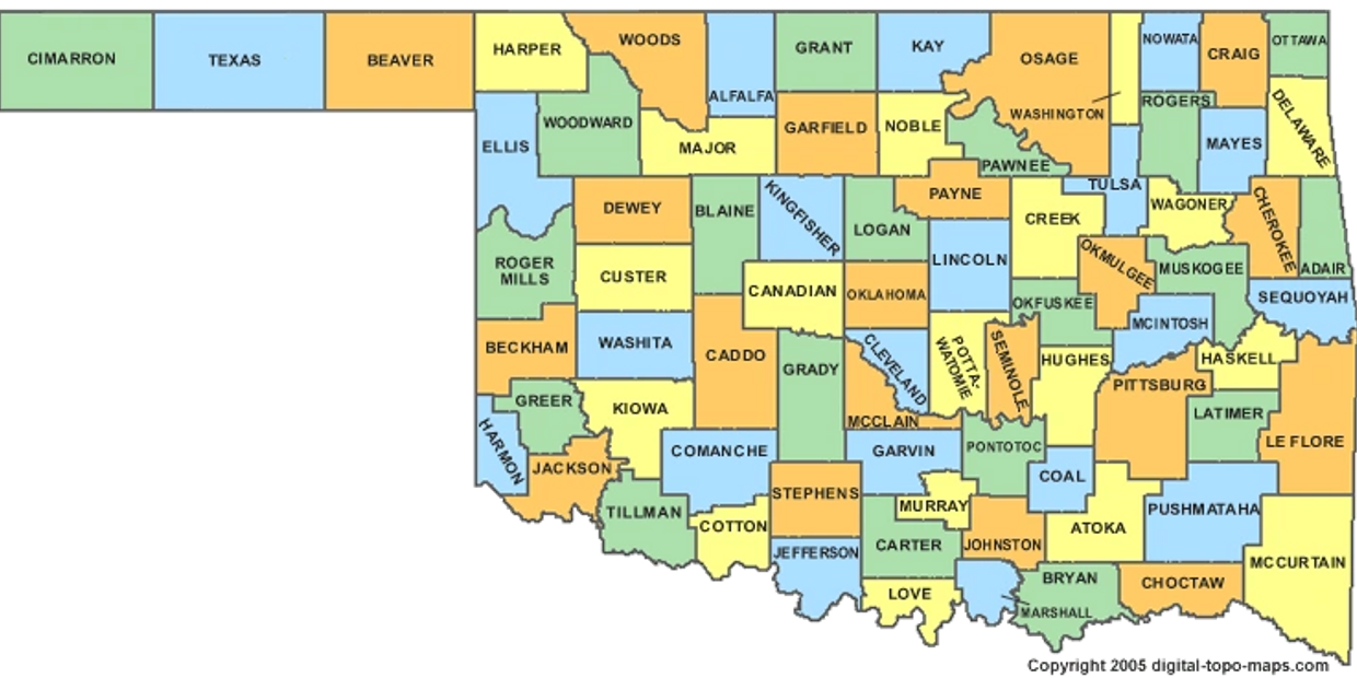 Oklahoma by Counties