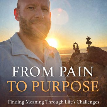 Book cover showing a man at sunset with stacked rocks and a motivational title.