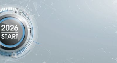 Futuristic graphic with '2026 START' indicating a new beginning.