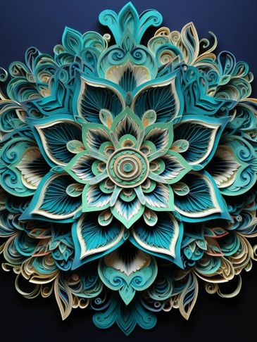 Mandala made of paper-art.