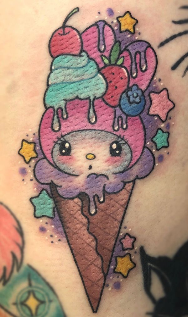 Sanrio My Melody Ice Cream Junk Food Kawaii Sweets Sweeth Tooth Cute Pink Tattoo