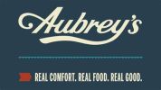 Aubrey's restaurant logo with slogan about real comfort and food.