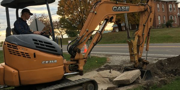 Construction and excavation concrete driveway preparation in Ontario, Ohio