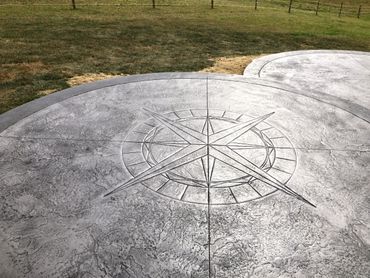 Decorative stamped and colored concrete patio in Bellville, OH