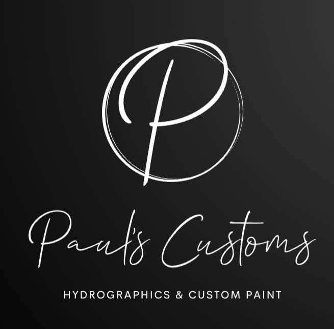 Paul's Customs Limited logo. Hydrographics hydro dipping & custom paint in Kent