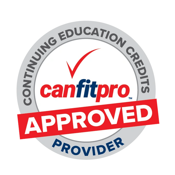 Canfitpro approved provider badge for continuing education credits.