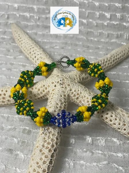 Orula and Yemaya mazo Bracelet 7 1/2 inches long/Ilde Ide Idde de Orula y Yemaya de 7 1/2 pulgadas