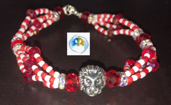 Chango Shango Bracelet with a Lion /Ilde Ide Idde de Chango Shango con un Leon