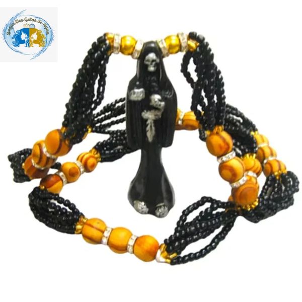 Santa Muerte Necklace - Black Necklace/Collar de la Santa Muerte - Negro