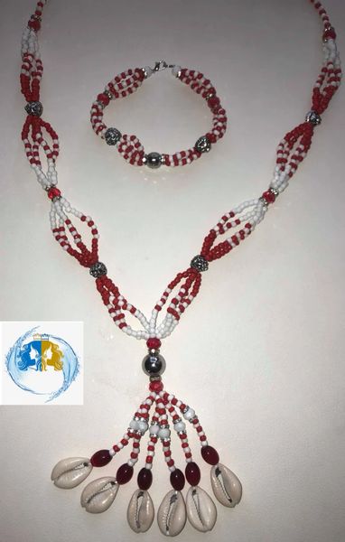 Mazo Necklace and Bracelet for Chango Shango with Lions/Ilde Ide Idde y Mazo Eleke de Chango Shango con Leones