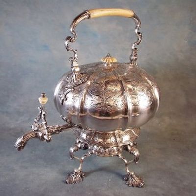 Antique silver tea pot or coffee pot. 