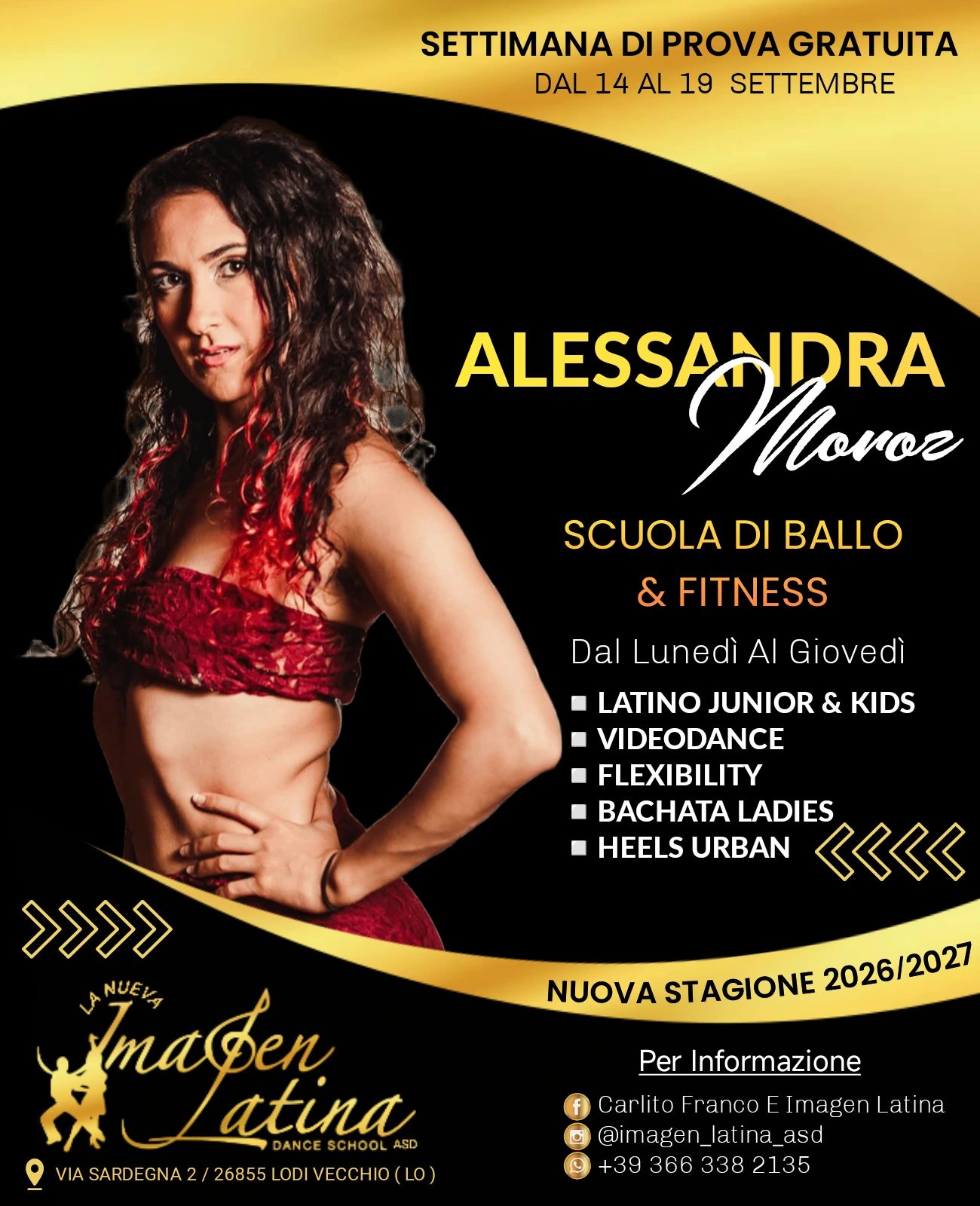 Promozione scuola di ballo Alessandra Moroz con settimana di prova gratuita.