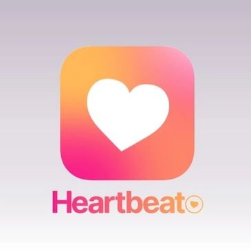 Logo of Heartbeat app with a white heart on a gradient background.