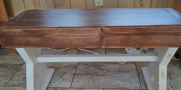 Small cozy wooden art for garden or a perfect bench for indoors.