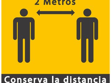 Conserva la distancia, distanciamiento social, covid 19 coronavirus Medellin