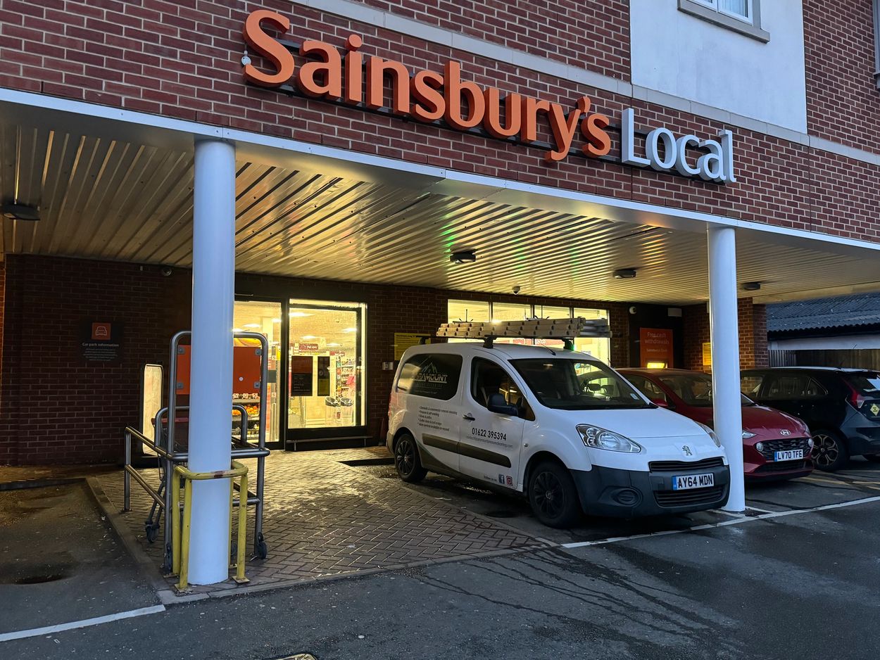 Store front cleaning and window cleaning for Sainsbury’s. 