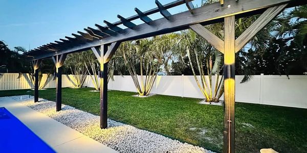Custom pergola landscaping project in Cocoa Beach