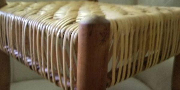 binder cane mid century stool