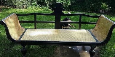 crow museum lounge bench hand caned