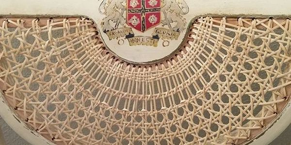 hand caned fan or spiderweb pattern chair