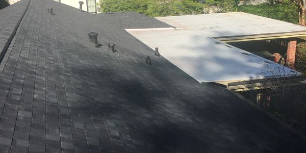 Residential low slope PVC & steep slope Asphalt Shingle roofing detailed and working together