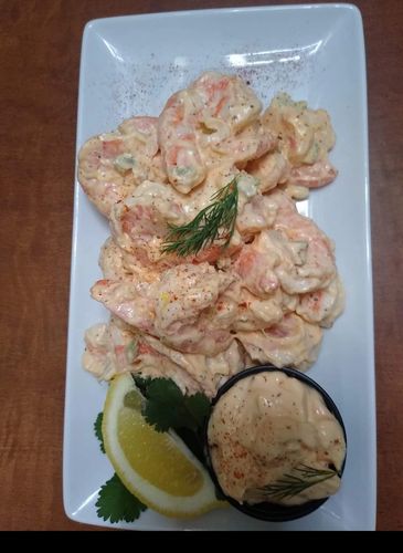 Fresh Jumbo shrimp salad made fresh daily !!  1lb Cup 2lb Cup

1lb.Cup 25.00 /   40.00 2lb. Cup 