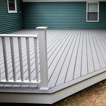 Never paint or stain your deck again no warping, cracking,  composite decking and railing systems 