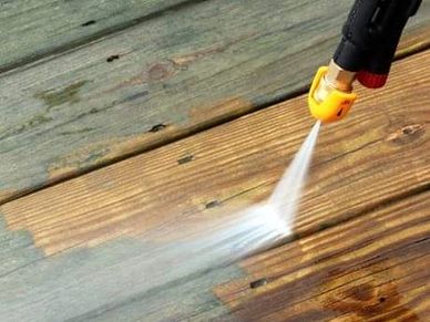 power washing deck